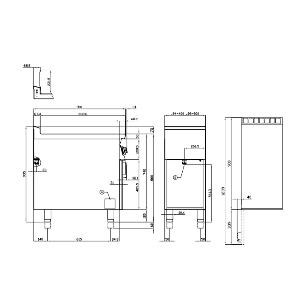 LOTUS Electric Fryer with Neutral Cabinet 18+18 Litre 09090830