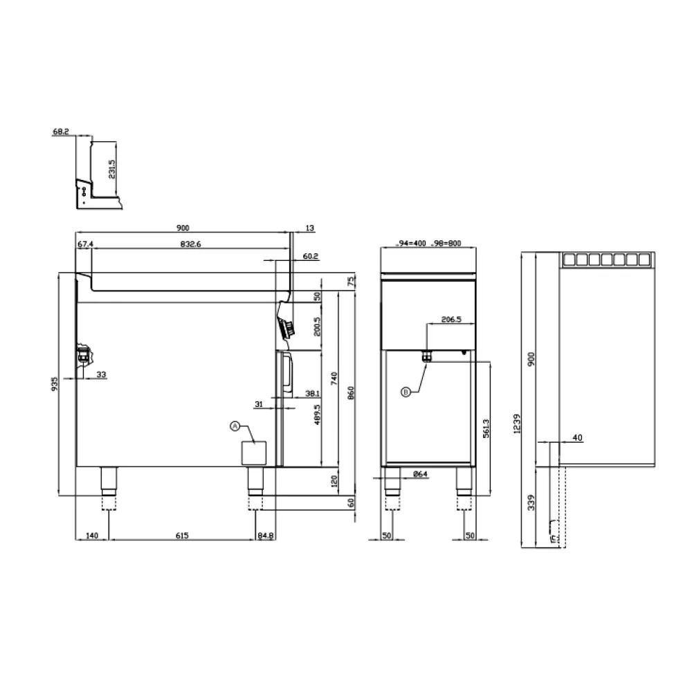 LOTUS Electric Fryer with Neutral Cabinet 25+25 L