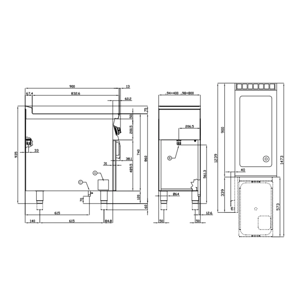 LOTUS Gas Multifunction Fixed Braising Pan BRF-98G