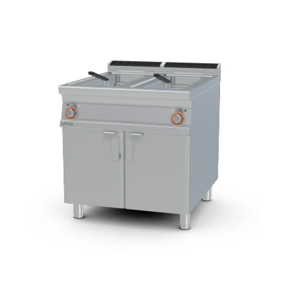 LOTUS Gas Fryer with Neutral Cabinet 18+18 Litre Tanks