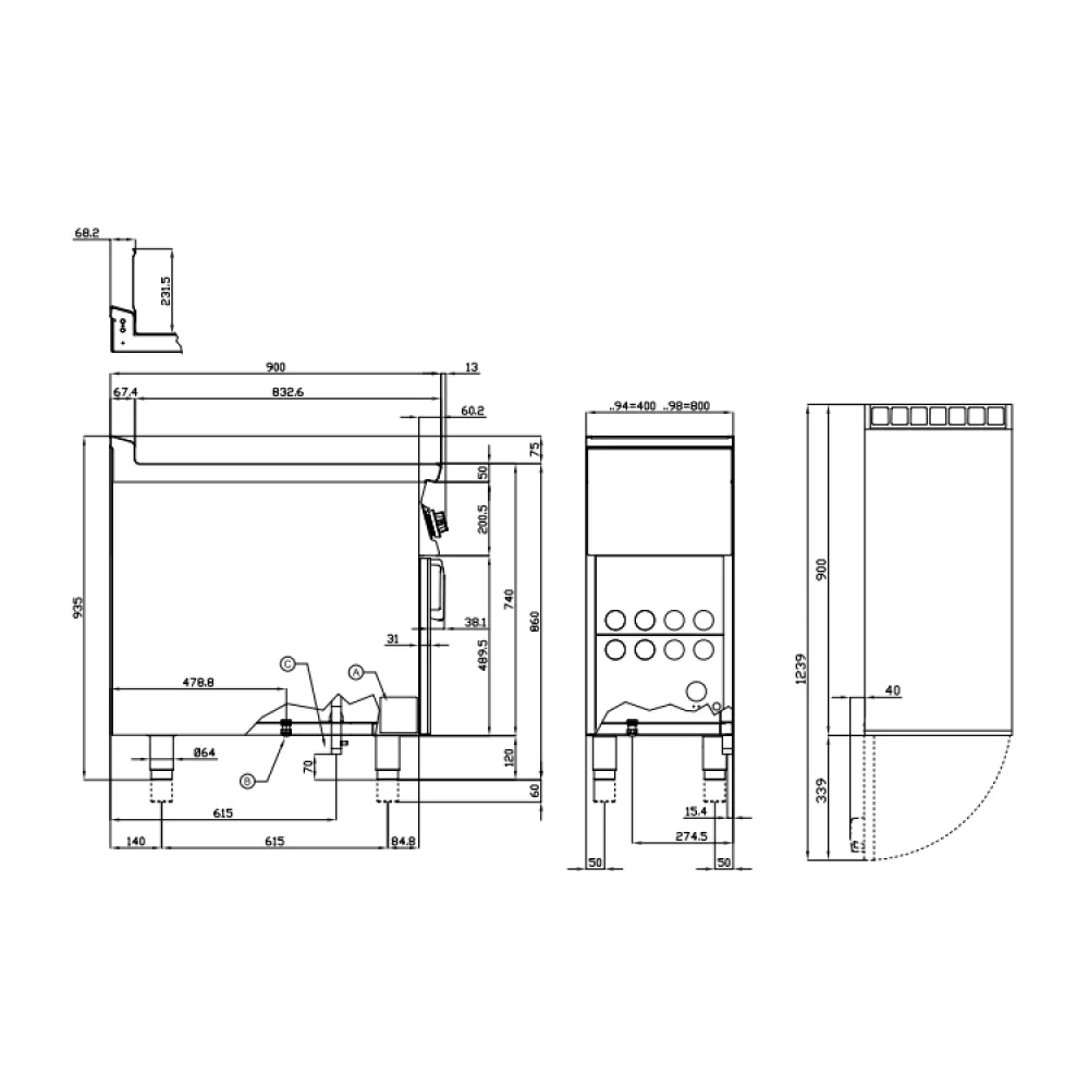 LOTUS Gas Fryer with Neutral Cabinet 23 Litre F23-94GVP