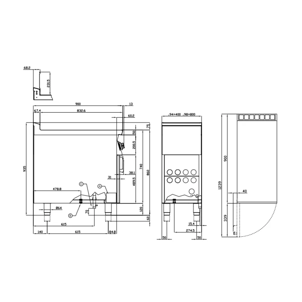 LOTUS Gas Fryer with Neutral Cabinet 23+23 Litre Tanks