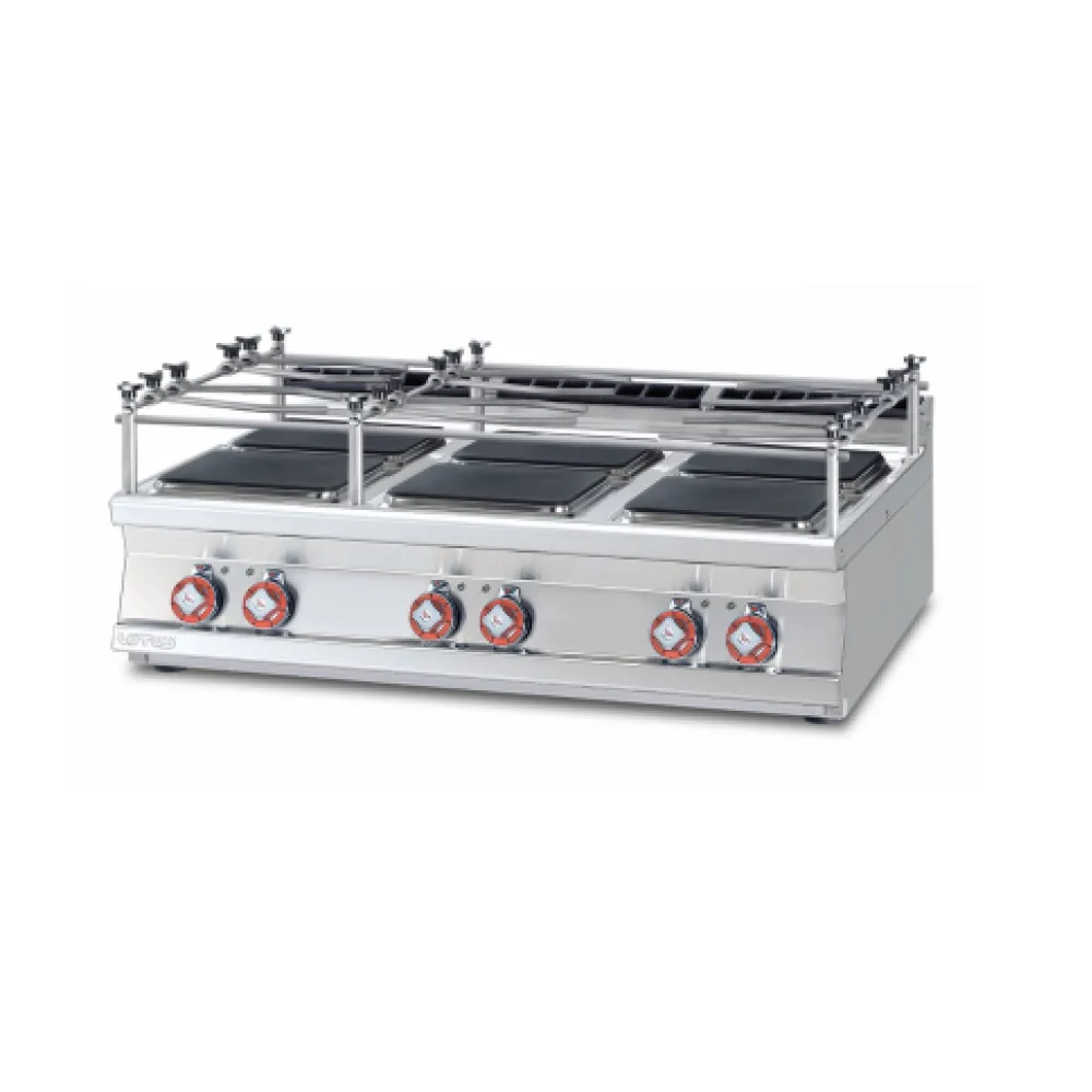 LOTUS PCQT-912ETX Electric Hob with Six Square Cast-Iron Plates