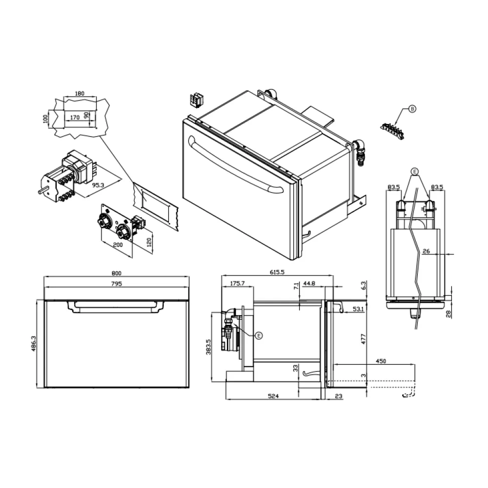 LOTUS Electric Drop-In Oven 70 MARINE FVD-78ETX