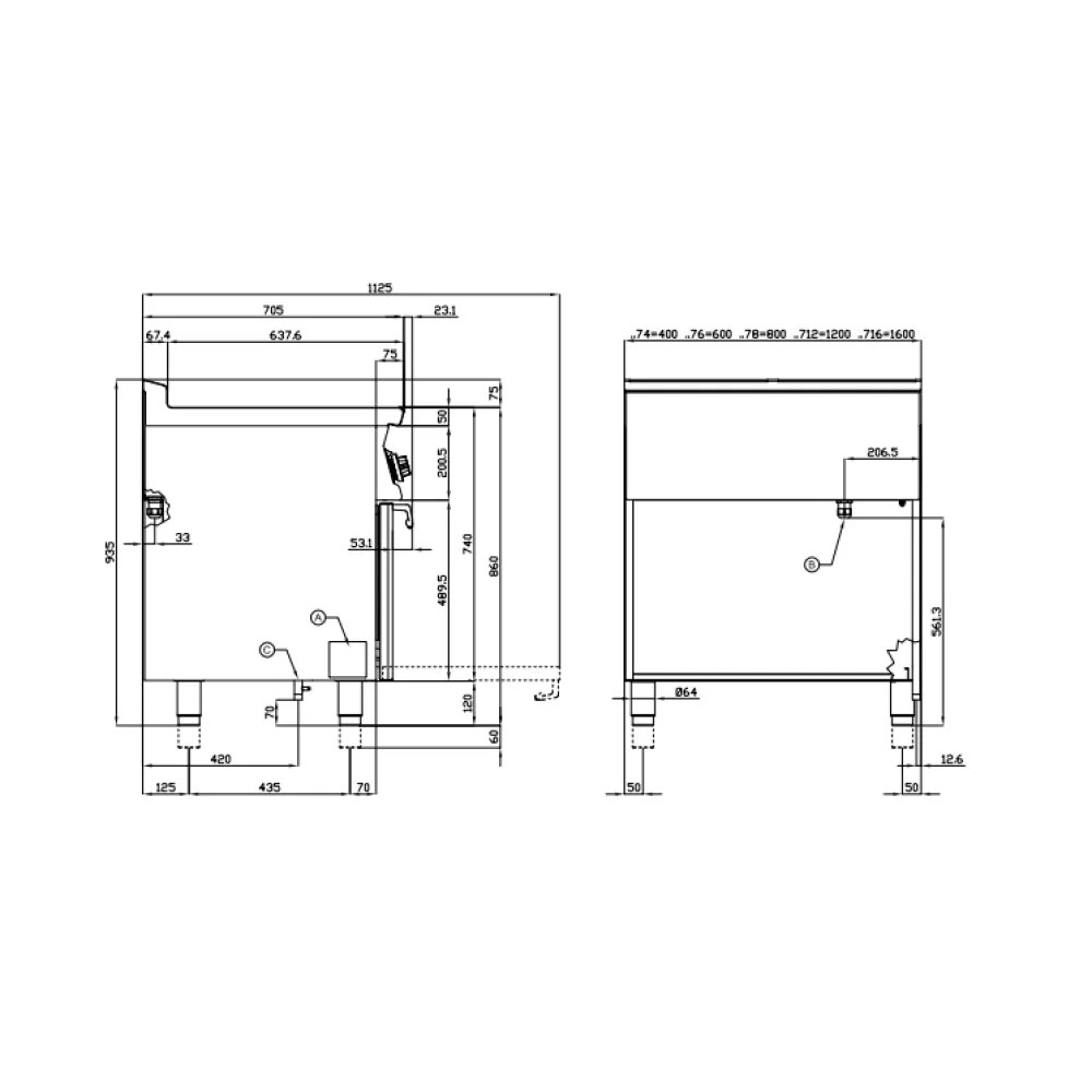 LOTUS 4-Burner Gas Range with Static Gas Oven CF4-78GP