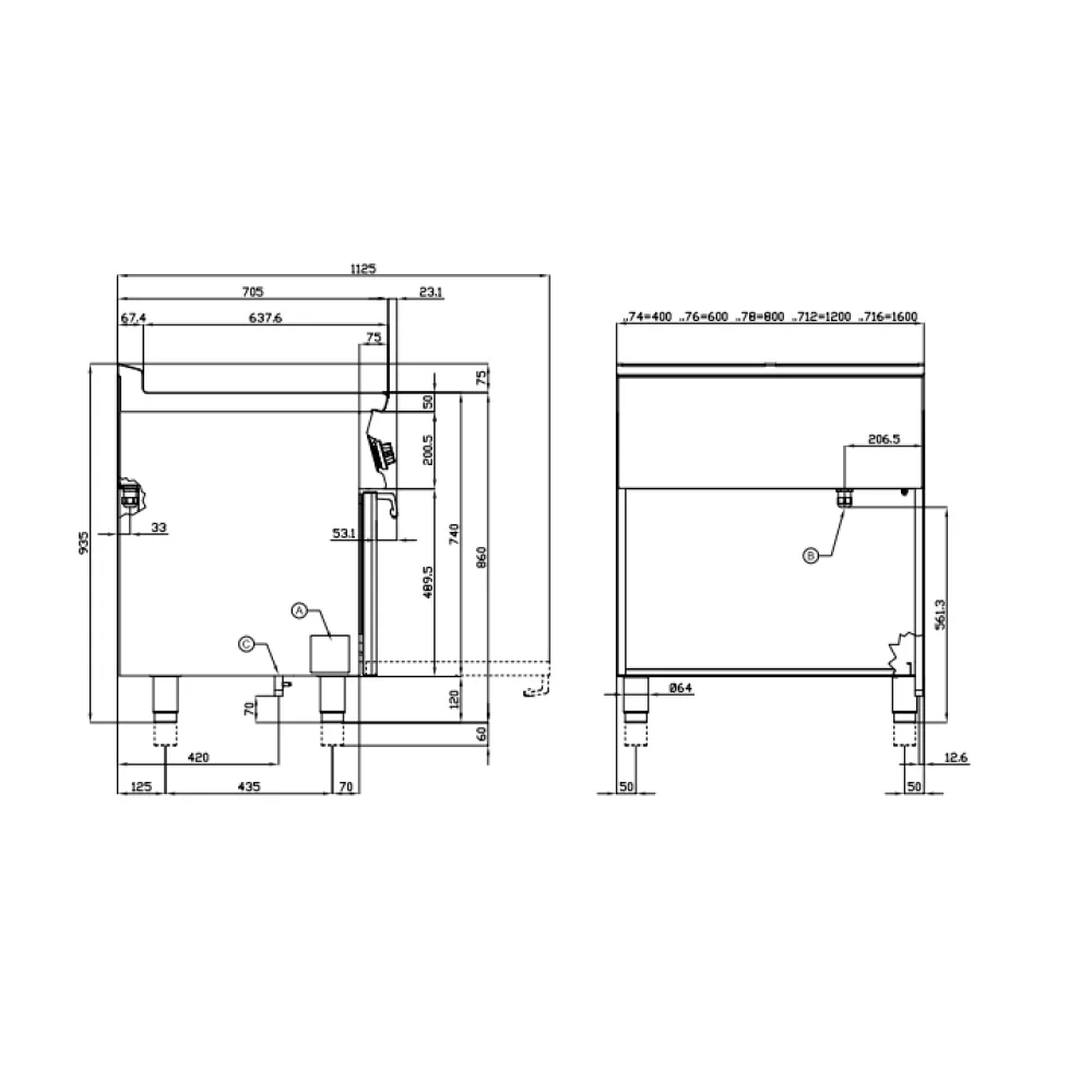 LOTUS Gas Range with Electric Multifunction Oven 4 Burners