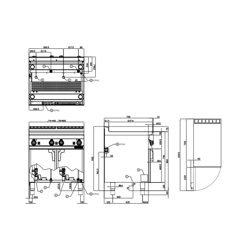 LOTUS Gas Pasta Cooker 25 L with Adjustable Compartments