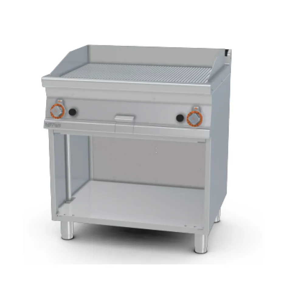 LOTUS Gas Fry-Top Ribbed on Open Cabinet FTR-78G