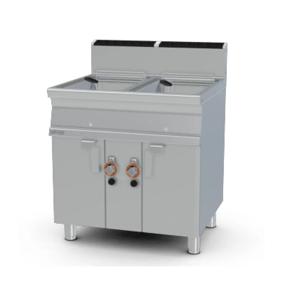 LOTUS Gas Fryer with Neutral Cabinet 18+18 L