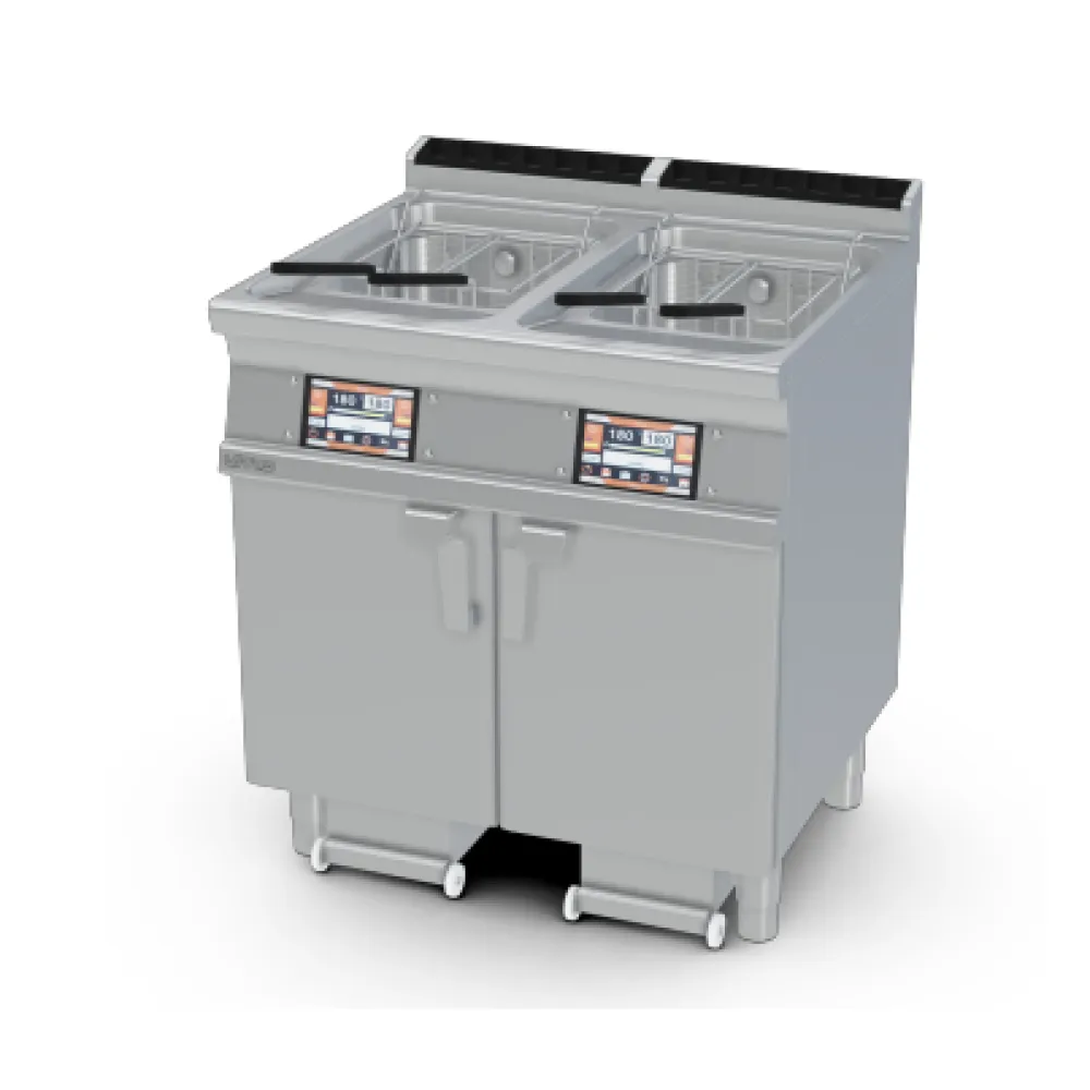 LOTUS Gas Fryer with Neutral Cabinet & TouchScreen 18+18 L, 36 kW